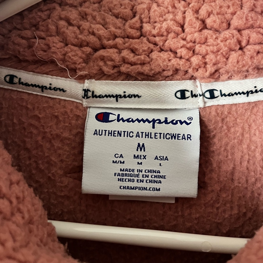 Champion Sherpa Half-Zip Jacket in Dusty Rose - Picture 3 of 6